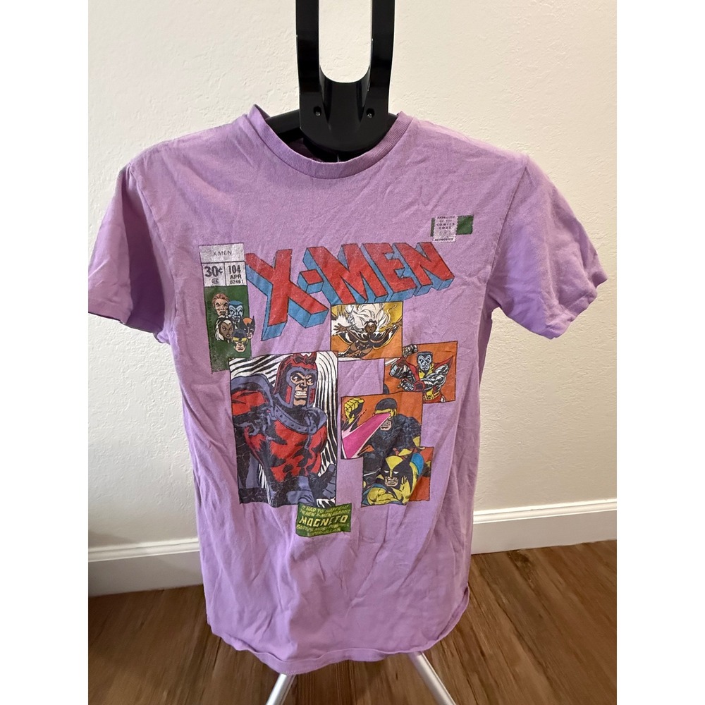 Marvel X-Men Graphic T-Shirt Mens Small Purple Magneto Wolverine Comic Issue 104